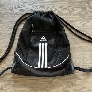 Adidas BLACK Sackpack Sling Backpack School Sport Drawstring GUC OSFA